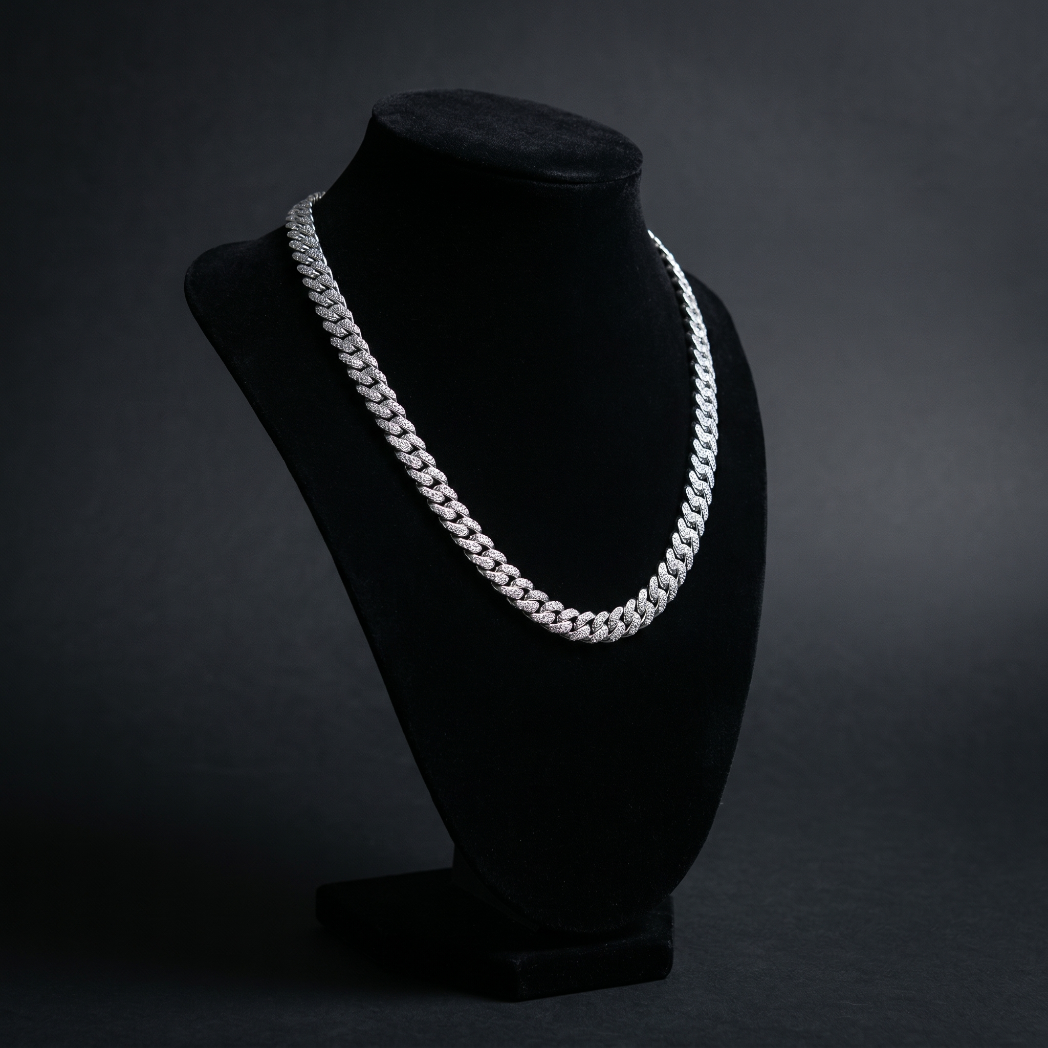 11MM Miami Cuban Link Chain in 925 Silver with D Color Moissanite