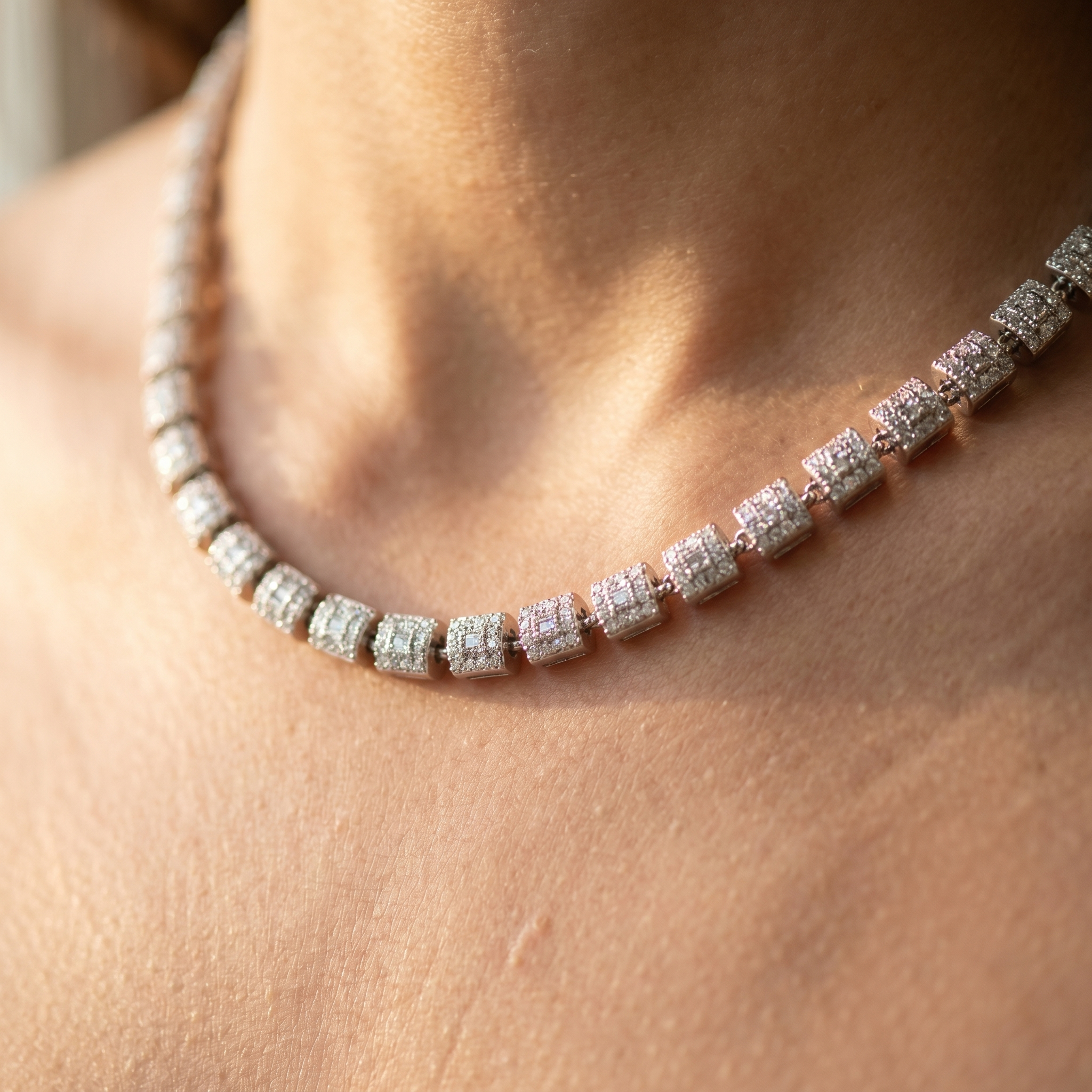 7MM Miami Cuban Chain in 925 Silver with D Color Moissanite – 20 Inch Diamond-Cut Finish