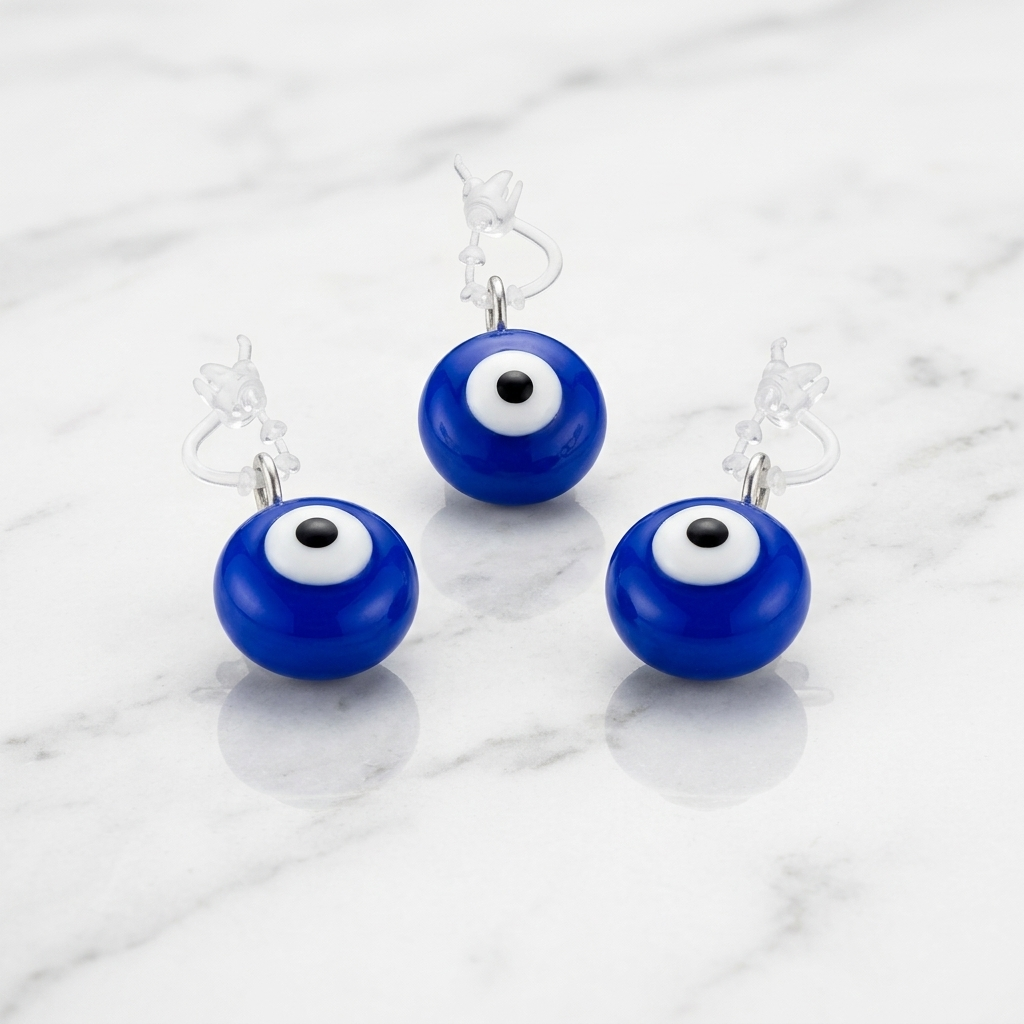 Azure Guardian Evil Eye Drop Earring