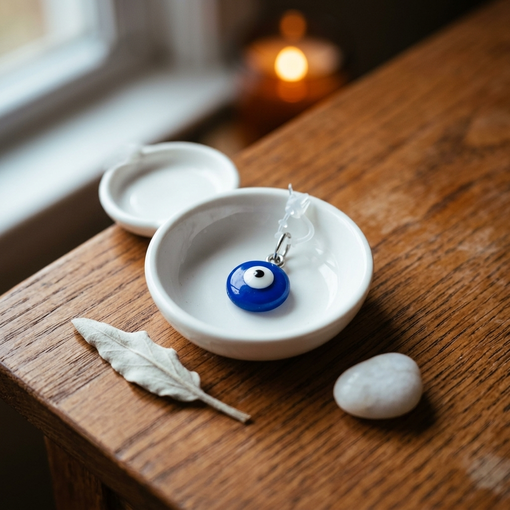 Azure Guardian Evil Eye Drop Earring
