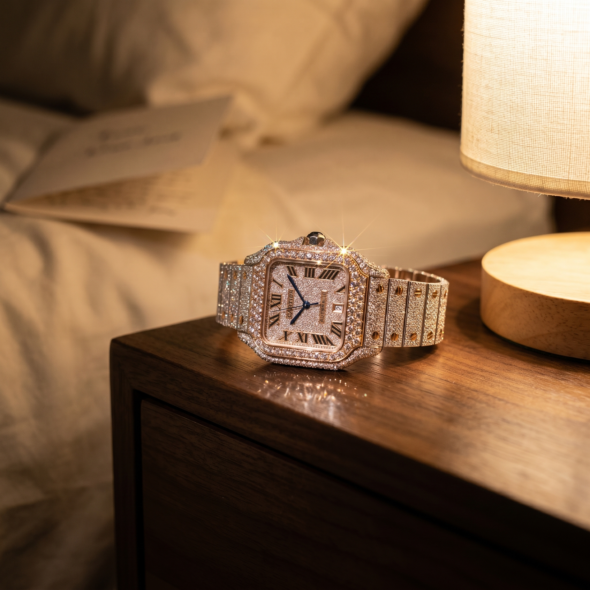 The Santos de Cartier Nocturne Rose Bustdown