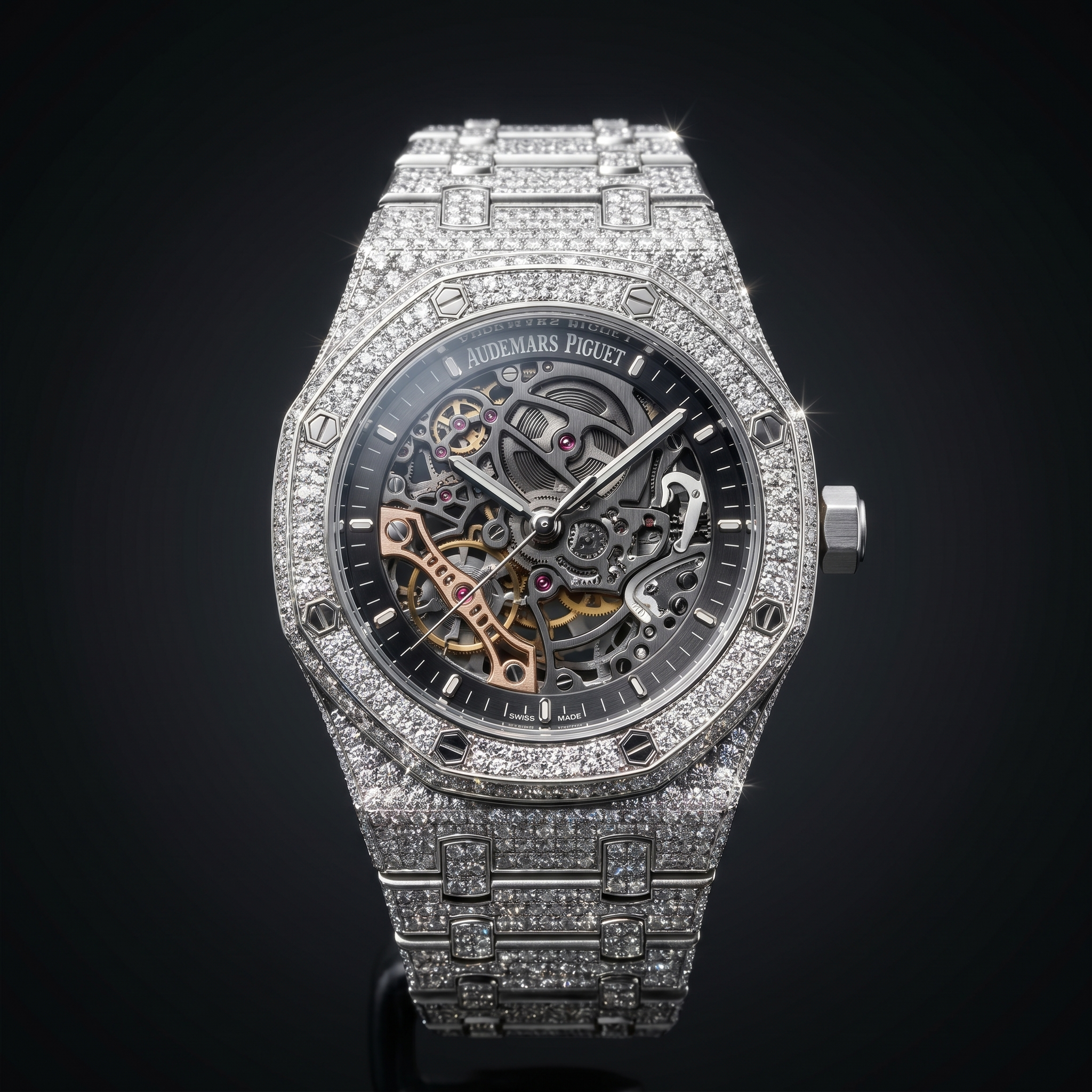 The Royal Oak Skeletonized "Bustdown" Edition — Openworked Movement Paved in Ice