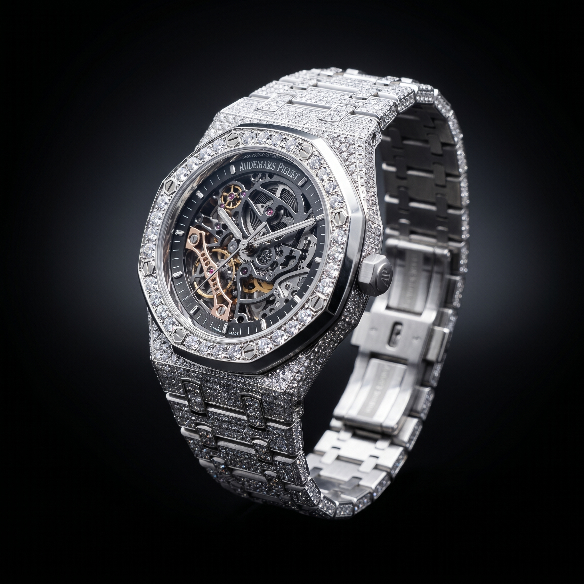 The Royal Oak Skeletonized "Bustdown" Edition — Openworked Movement Paved in Ice