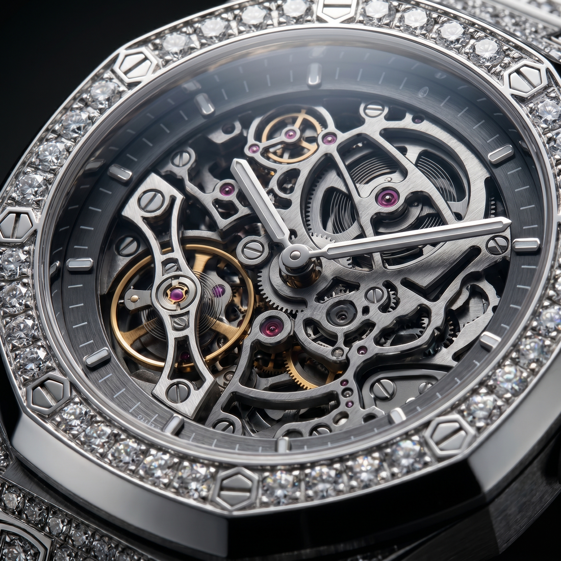The Royal Oak Skeletonized "Bustdown" Edition — Openworked Movement Paved in Ice