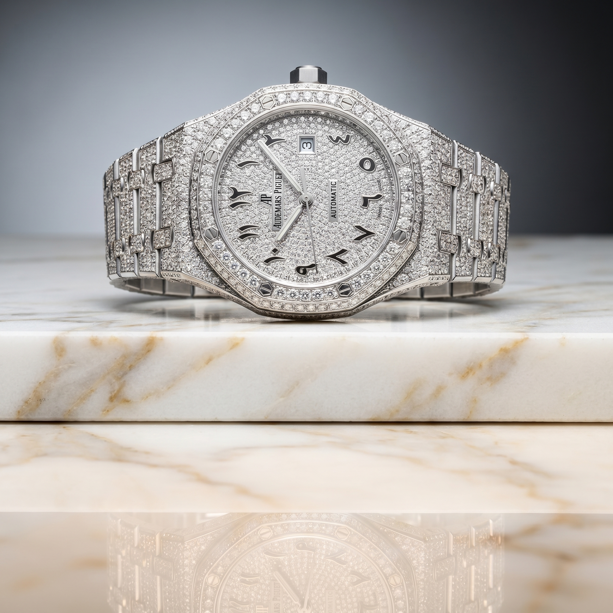 The Royal Horizon Fully Flooded Timepiece — Custom Eastern Arabic Dial Edition