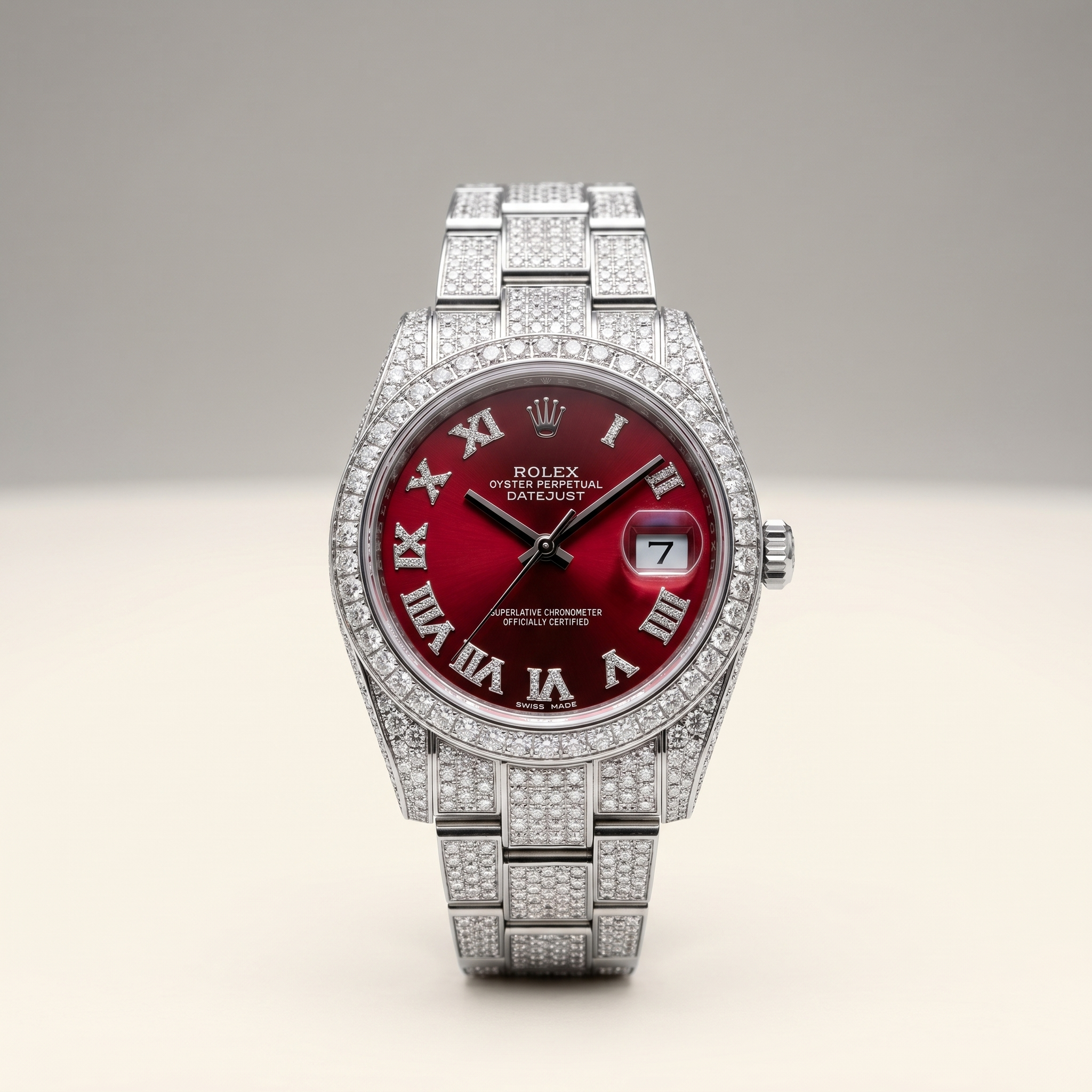 The Sovereign Datejust Chronometer in Full Pavé Moissanite
