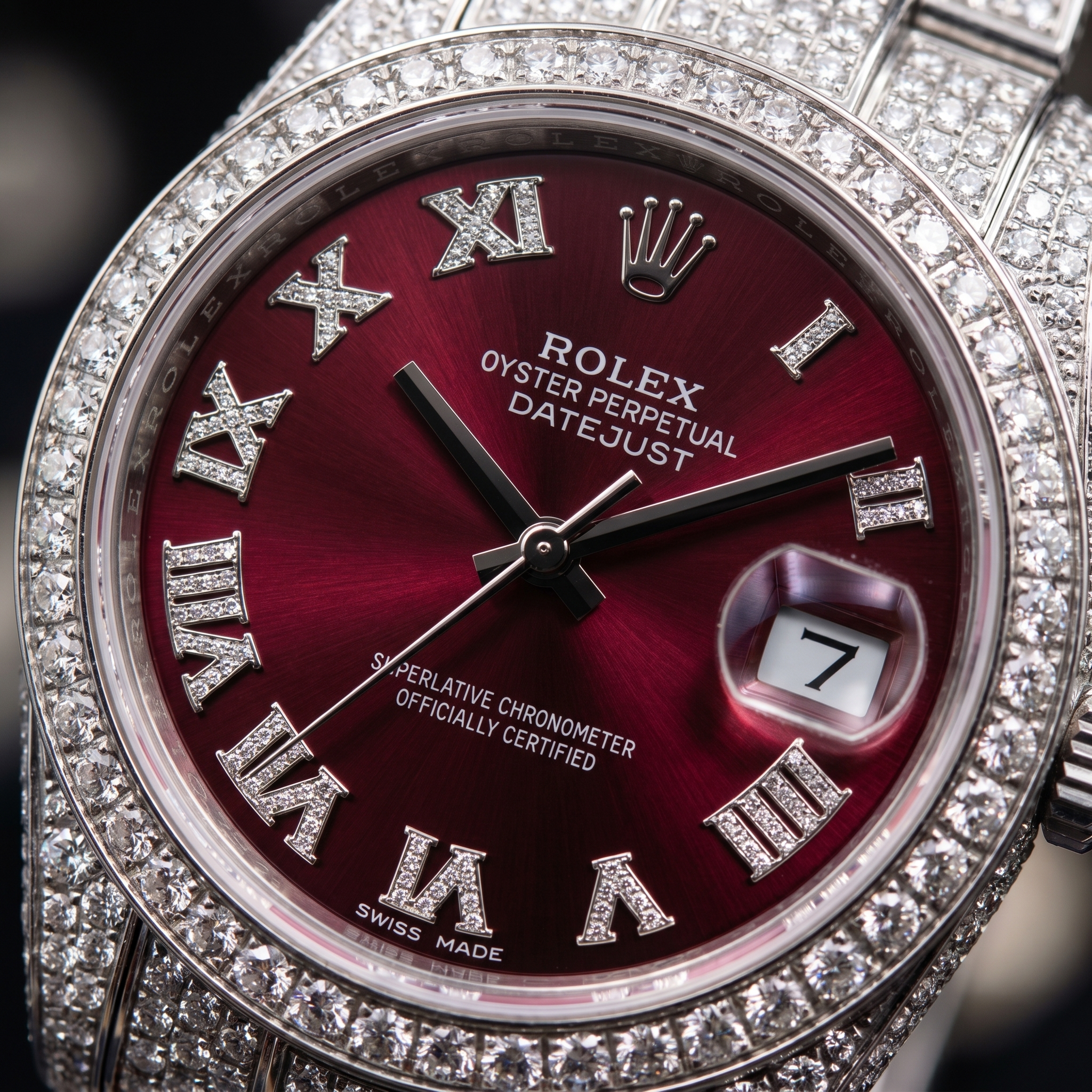 The Sovereign Datejust Chronometer in Full Pavé Moissanite