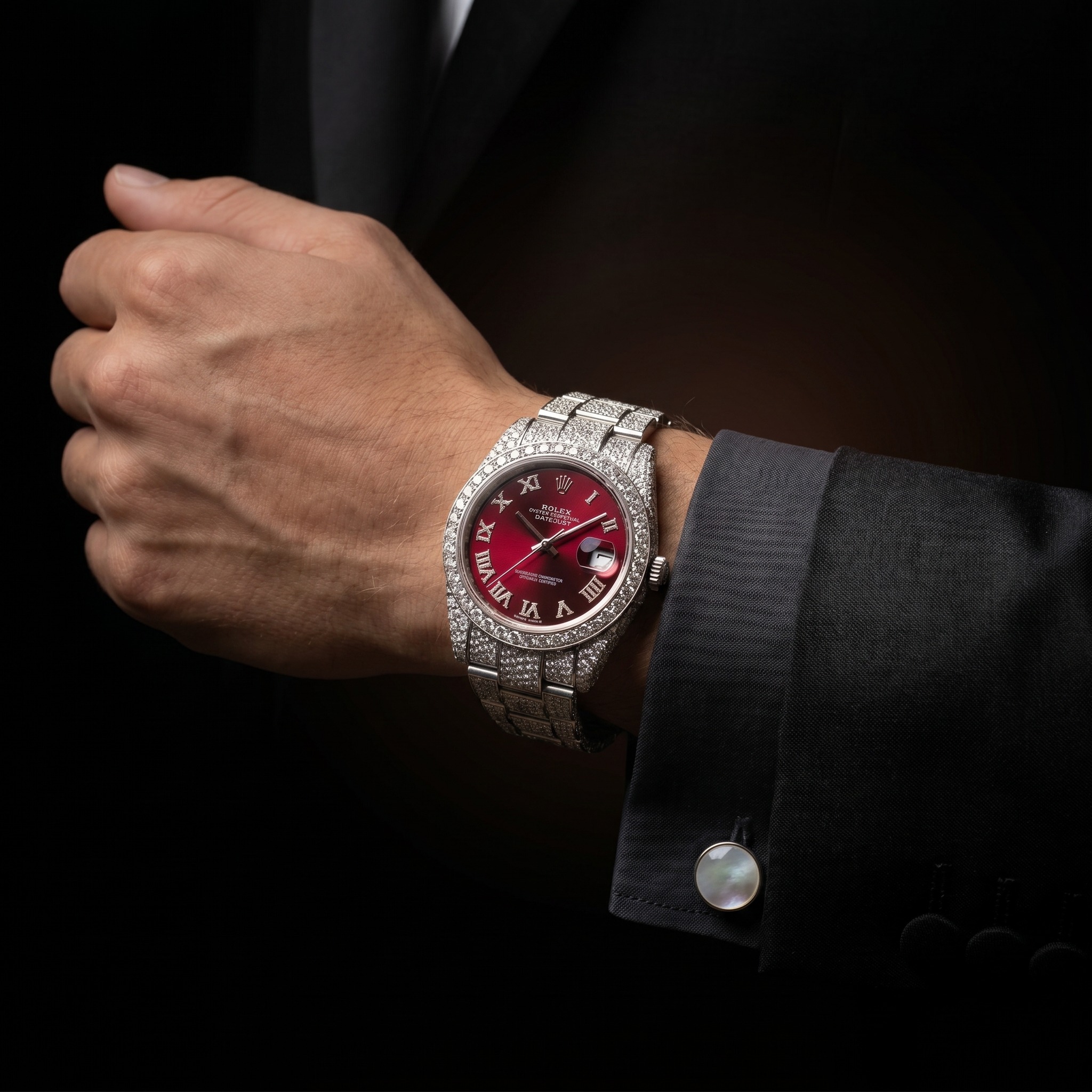 The Sovereign Datejust Chronometer in Full Pavé Moissanite