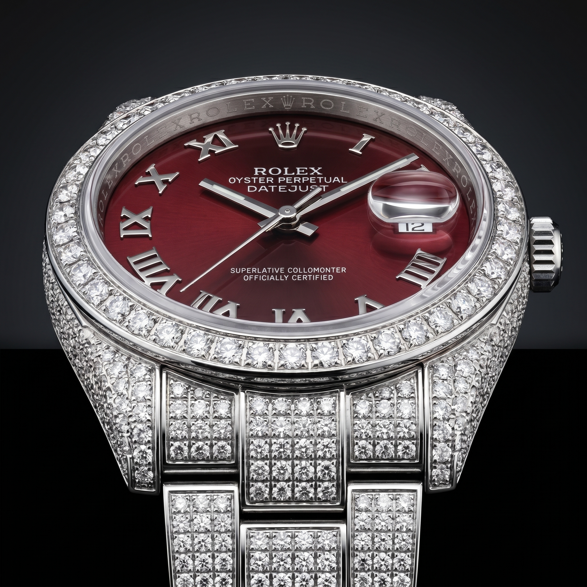 The Sovereign Datejust Chronometer in Full Pavé Moissanite