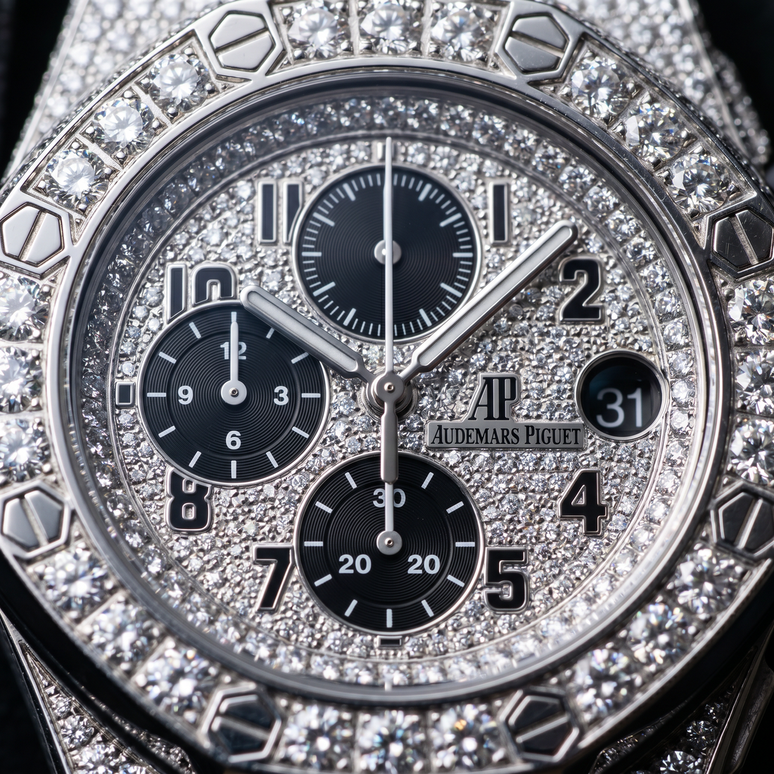 The Royal Chronograph Iced Offshore-Style Timepiece in Rose Gold & Diamond-Style Crystals