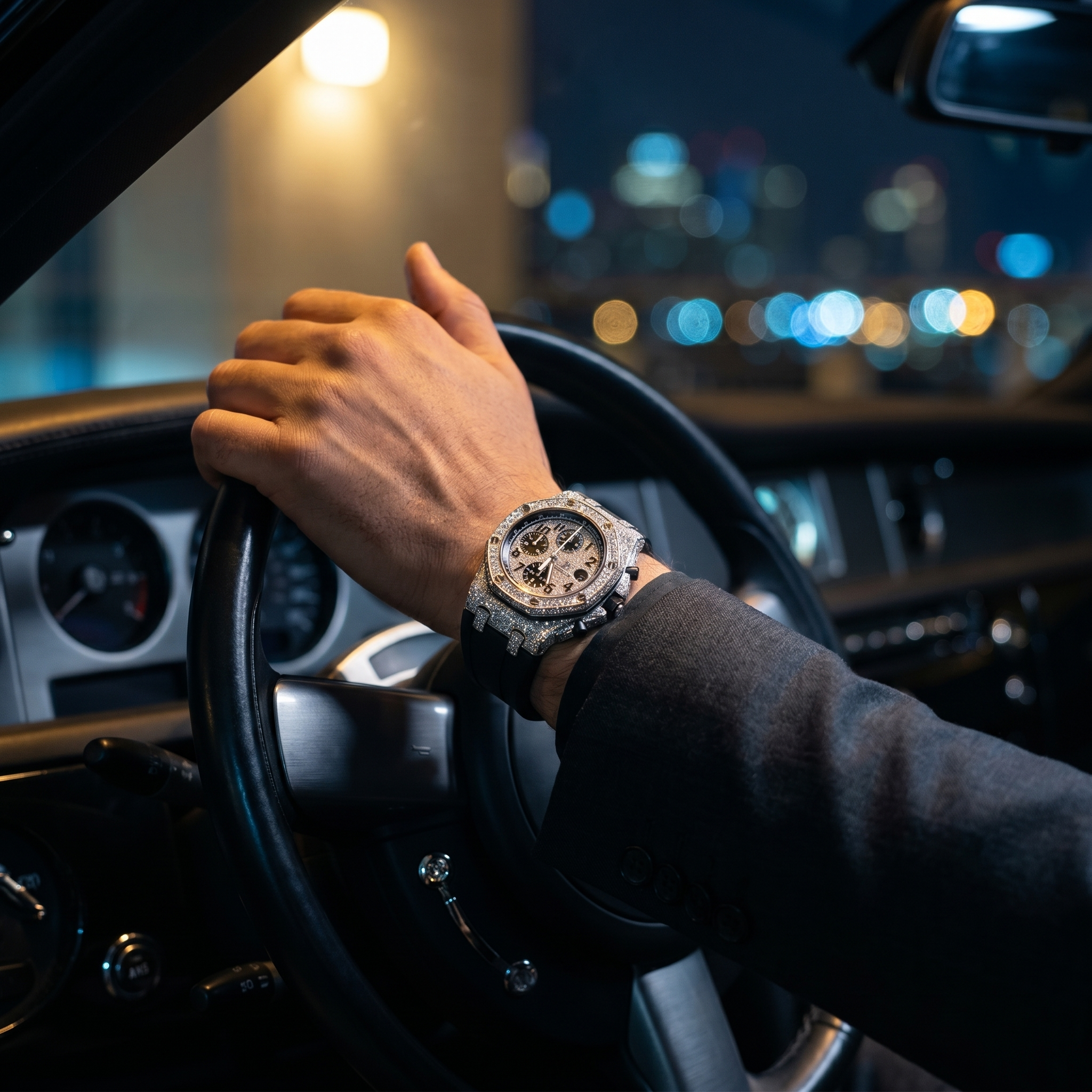The Royal Chronograph Iced Offshore-Style Timepiece in Rose Gold & Diamond-Style Crystals
