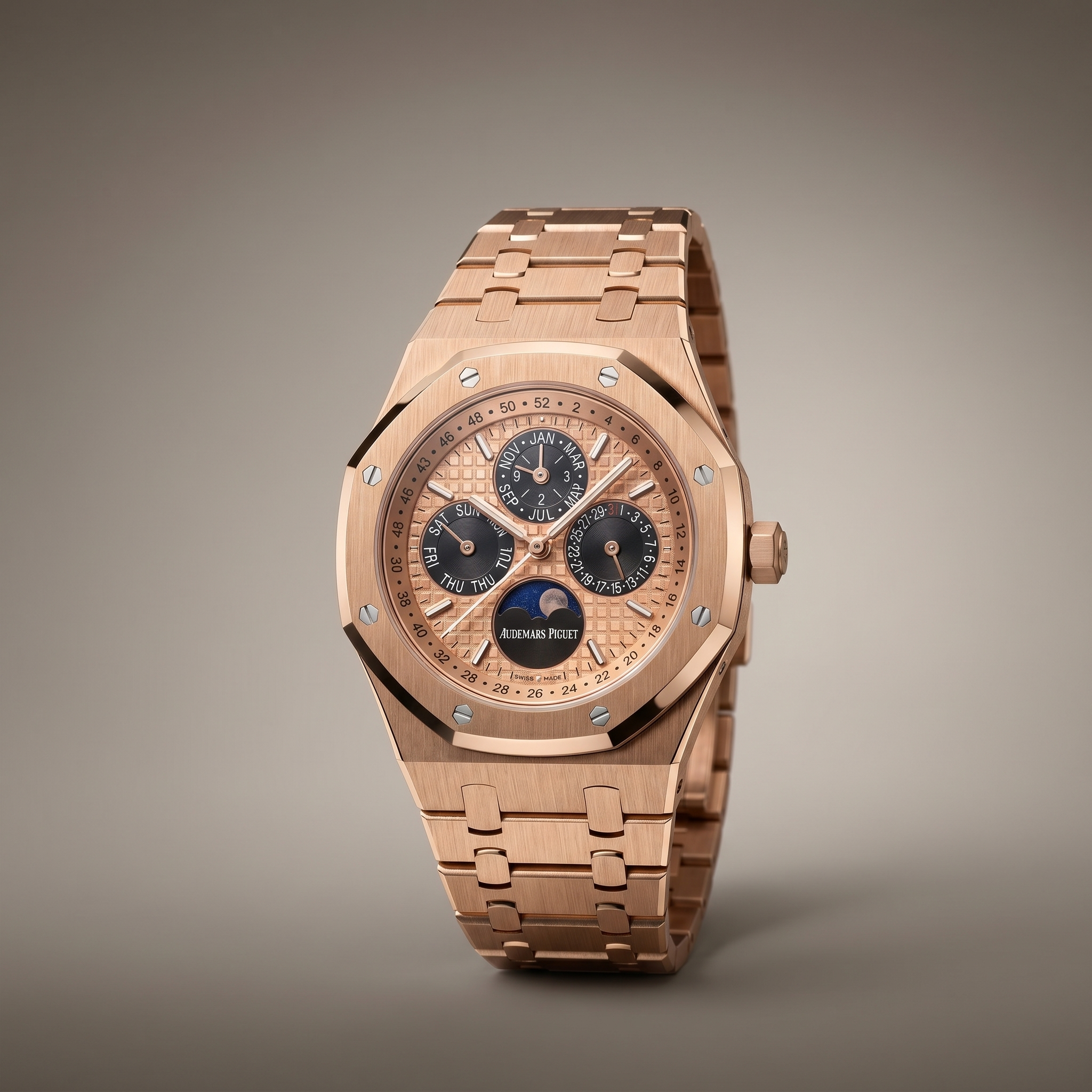 The Royal Oak Perpetual Calendar Salmon Dial Timepiece