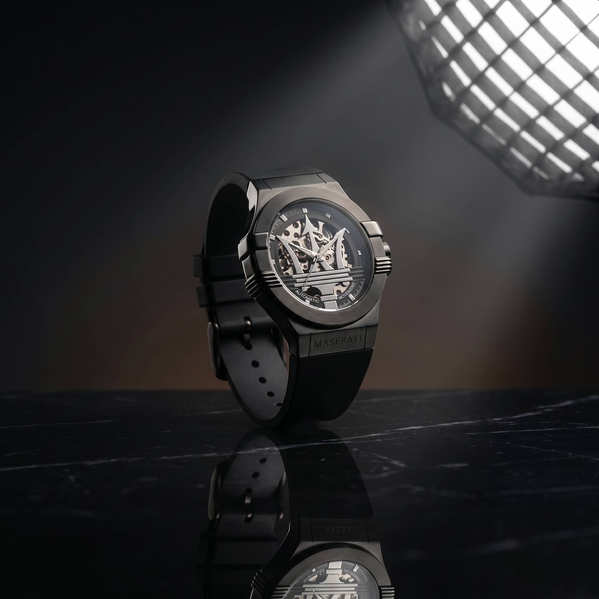 The Trident Nero Skeleton Watch
