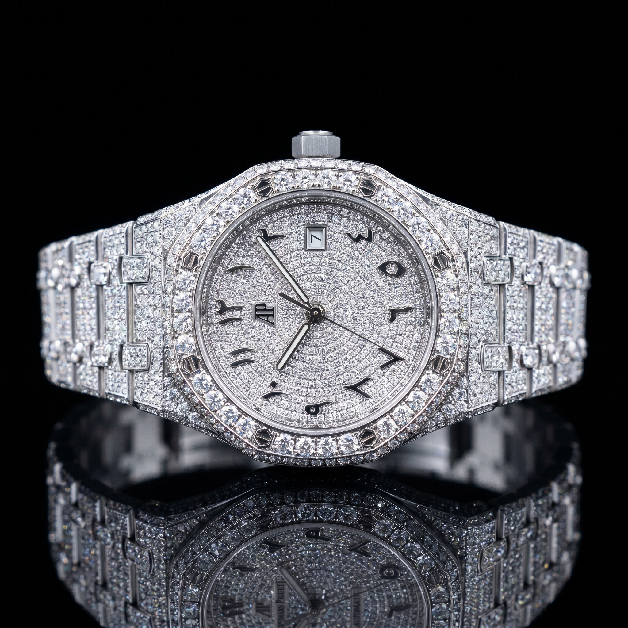 The Royal Oak Automatic "Bustdown" Edition — Ice Paved with Eastern Arabic Dial