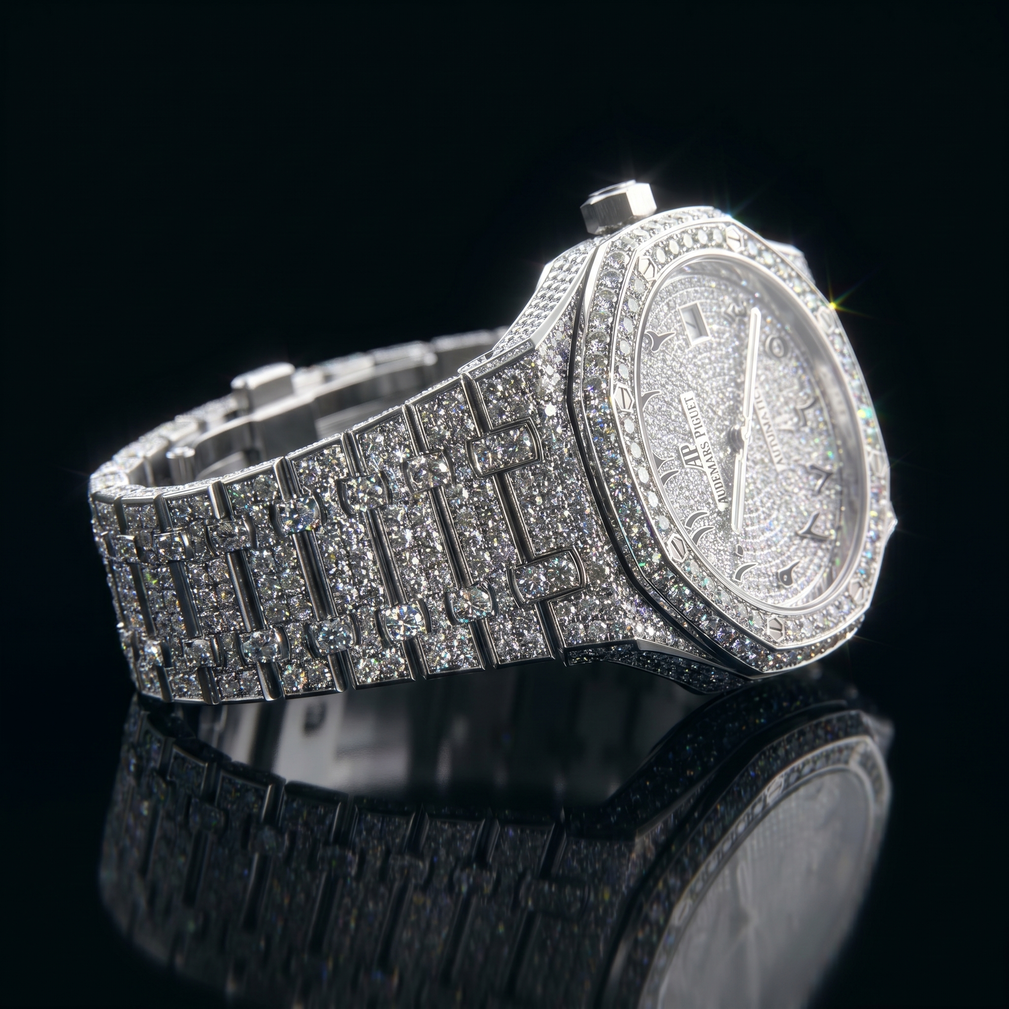 The Royal Oak Automatic "Bustdown" Edition — Ice Paved with Eastern Arabic Dial
