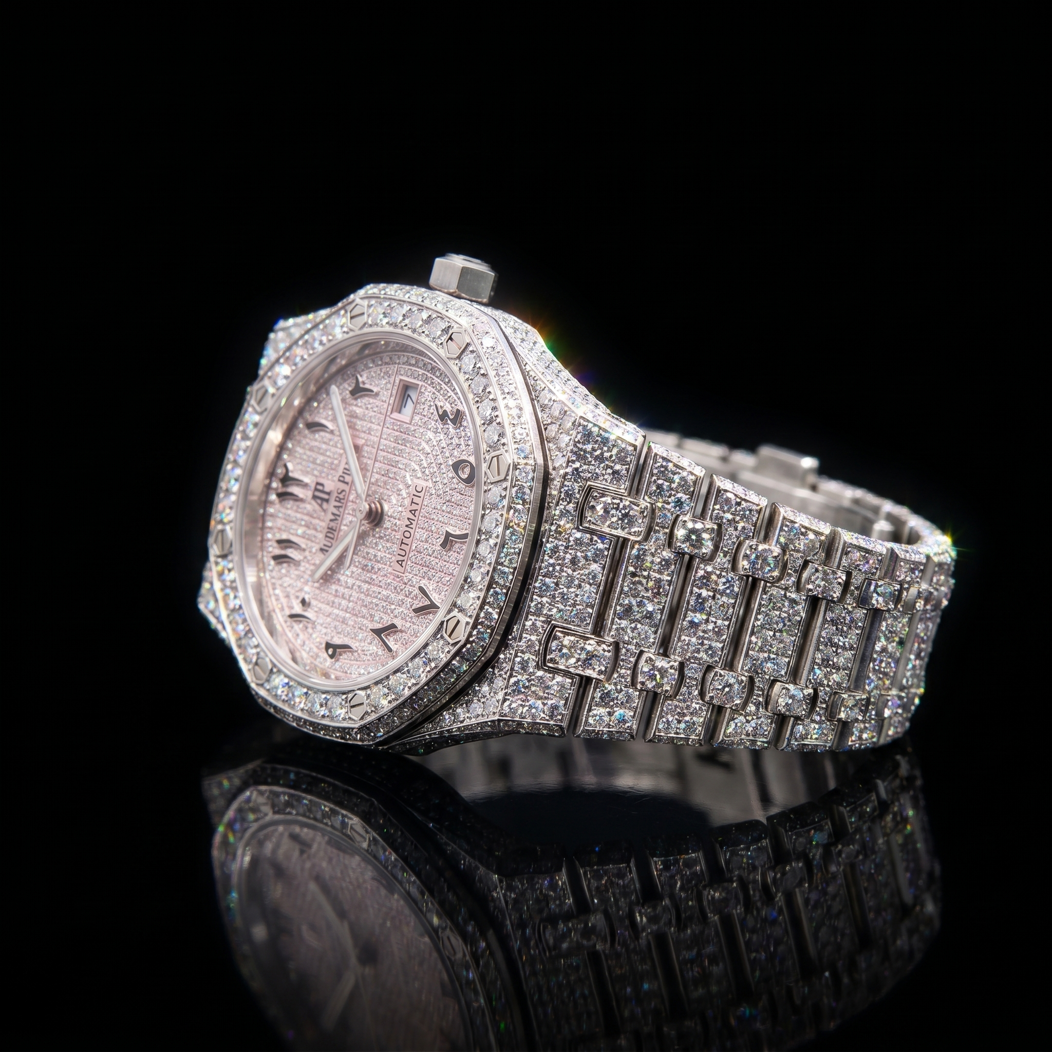 The Royal Oak Automatic "Bustdown" Edition — Ice Paved with Eastern Arabic Dial