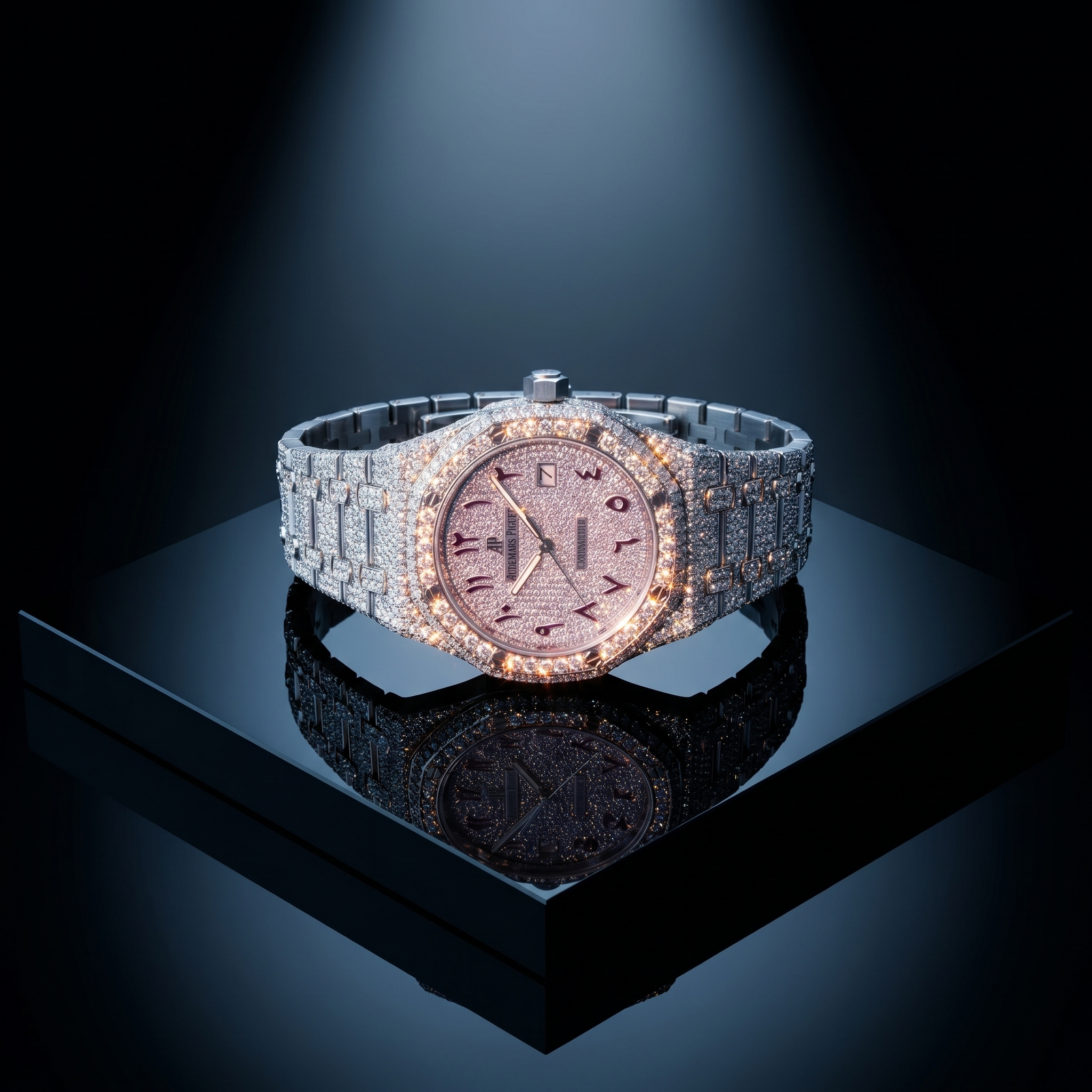The Royal Oak Automatic "Bustdown" Edition — Ice Paved with Eastern Arabic Dial