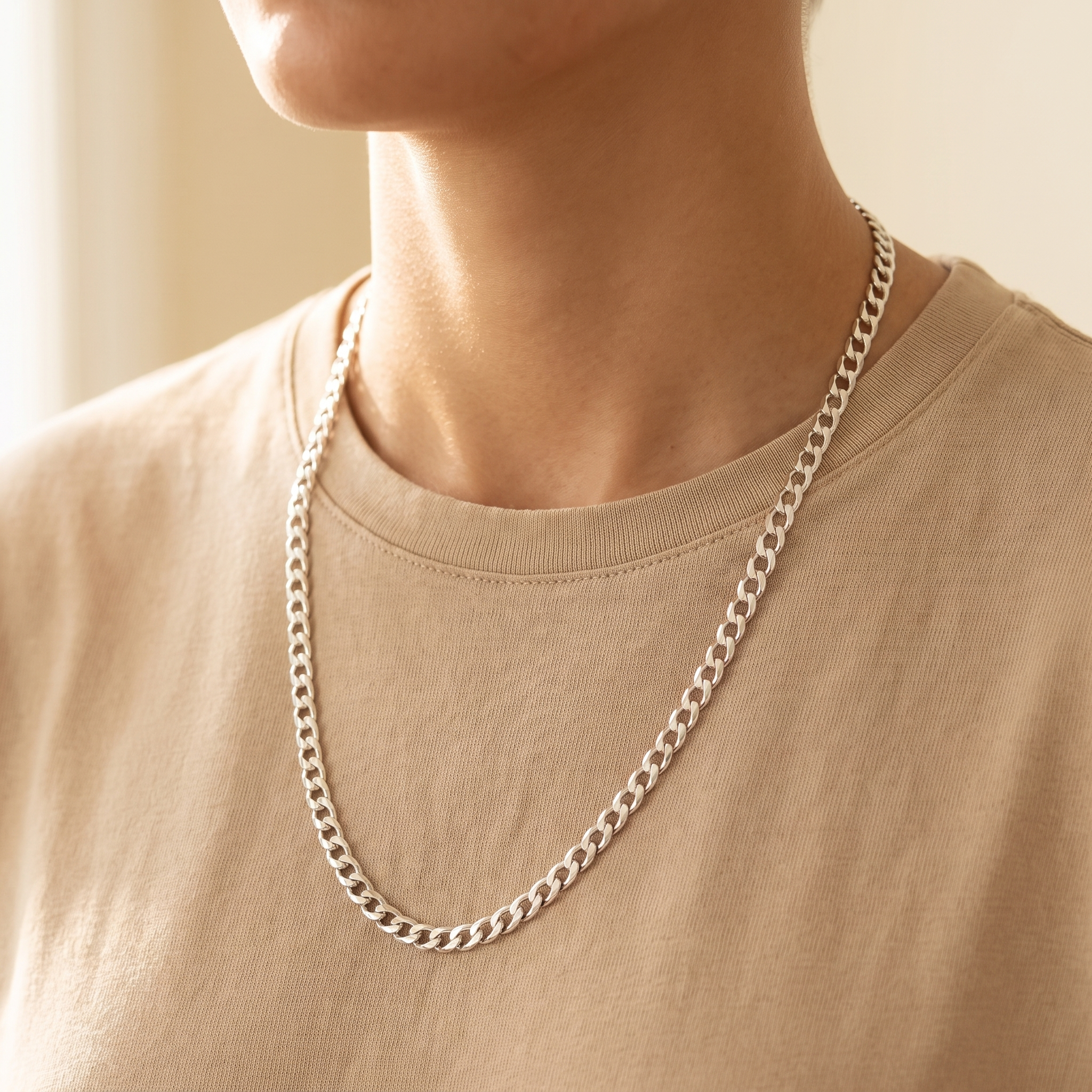 The Monaco – Solid Silver Statement Chain, 925 Sterling Silver with Diamond-Cut Finish