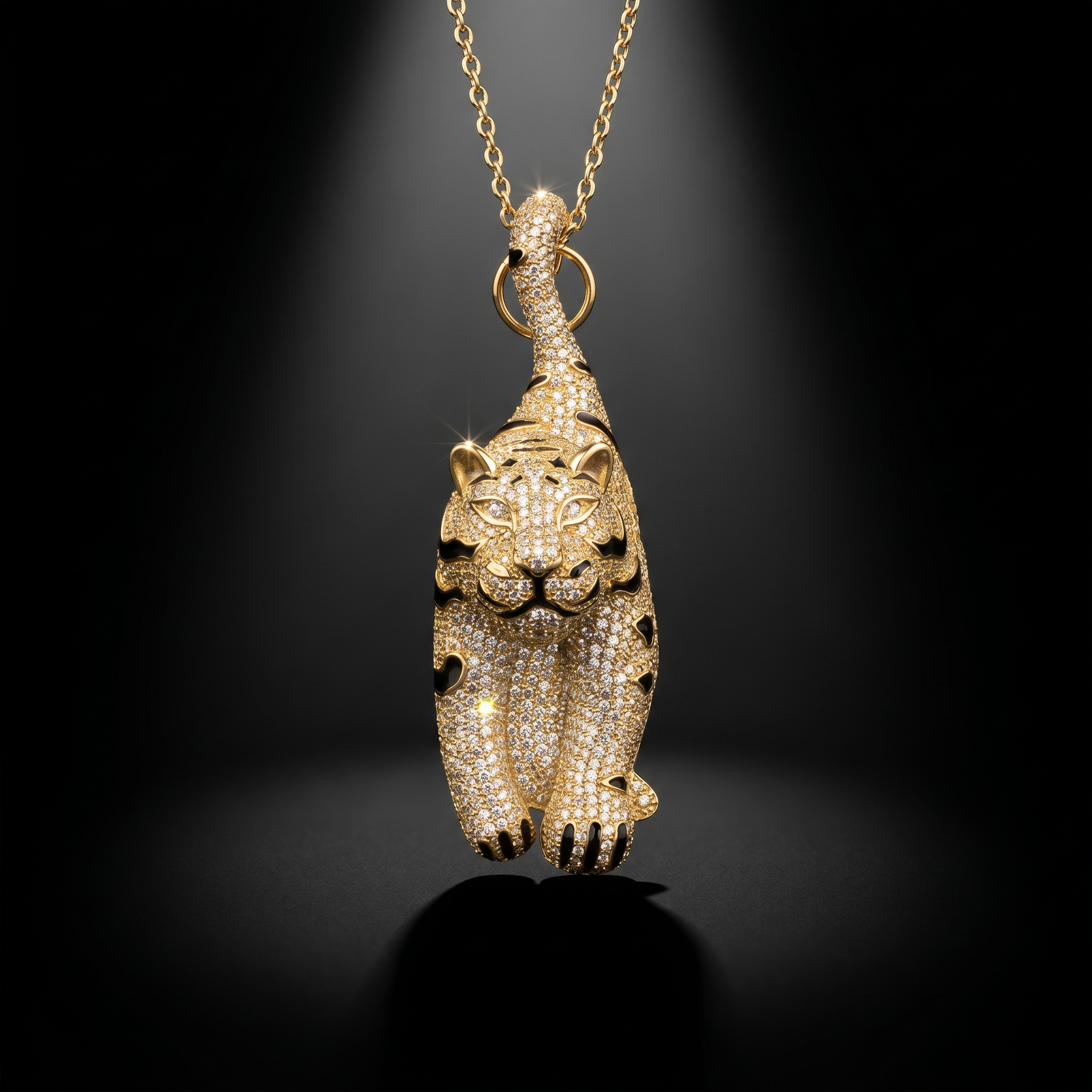 The Majestic pave panther pendant