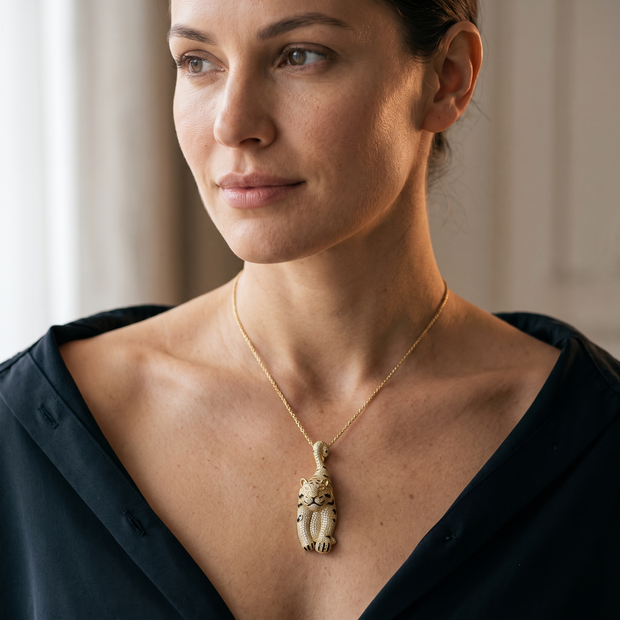 The Majestic pave panther pendant