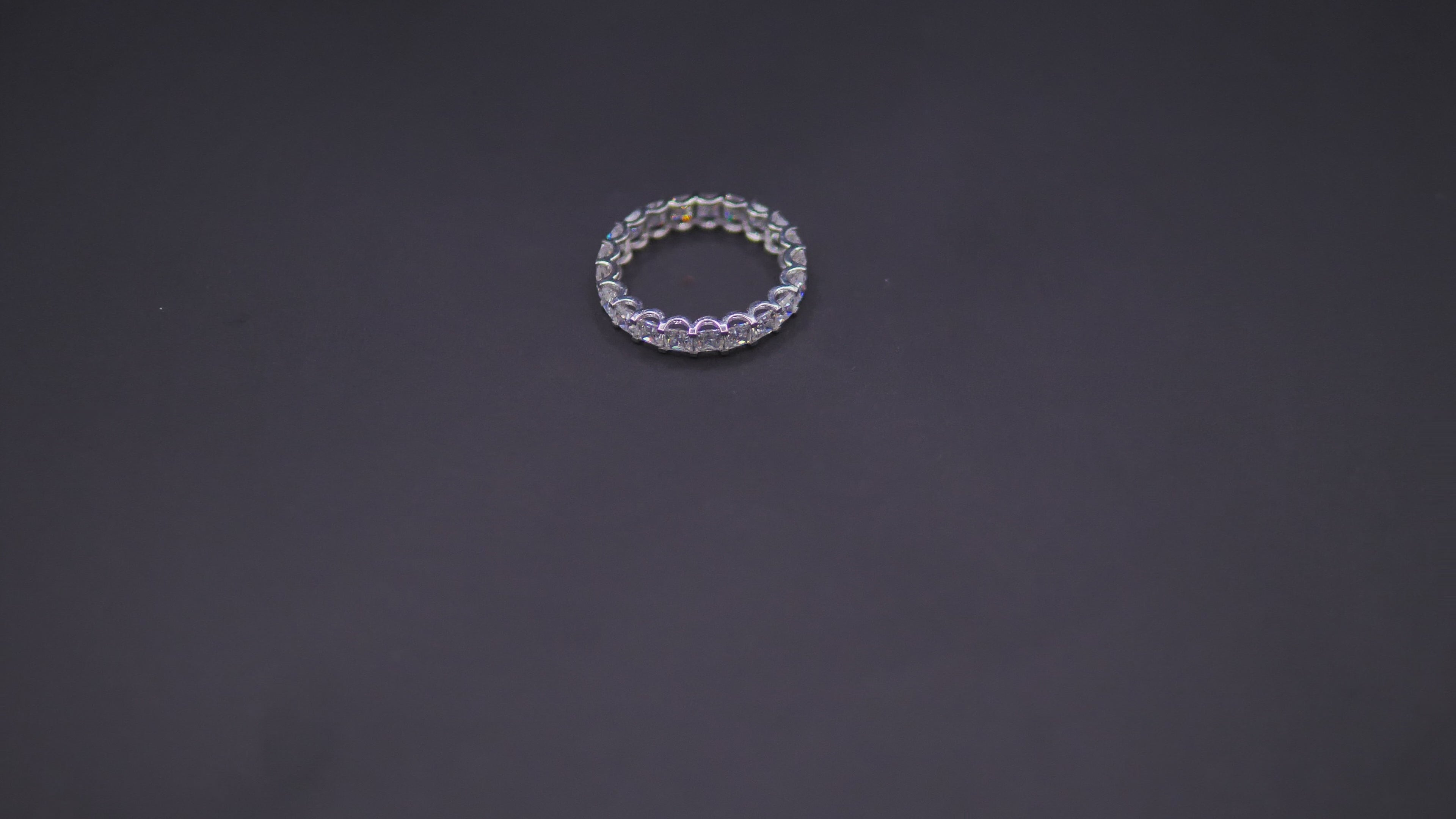 Shared-Prong Round CZ Full Eternity Band In White Gold