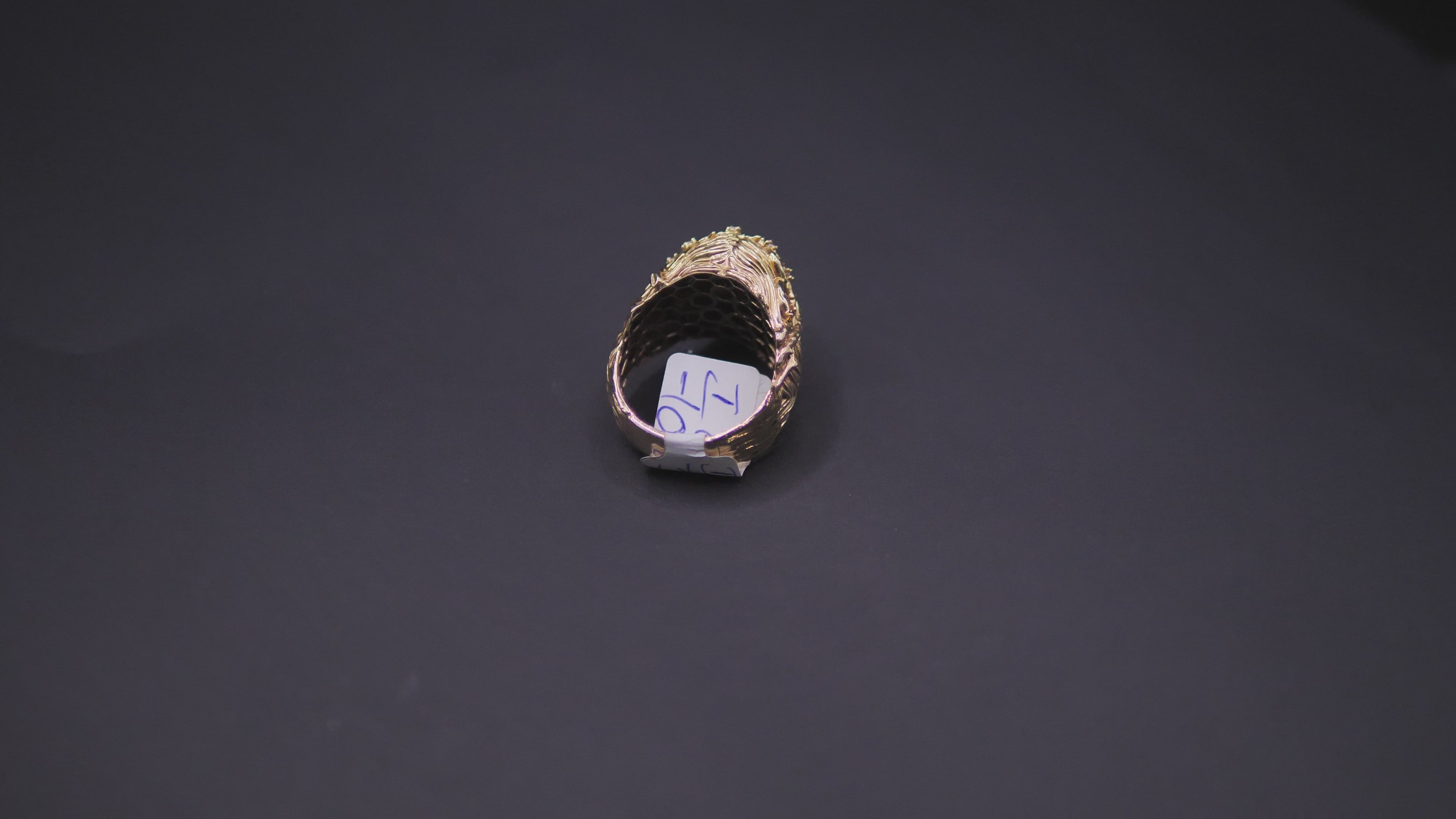3D Sculpted Roaring Lion Head Statement Ring In 18K Gold