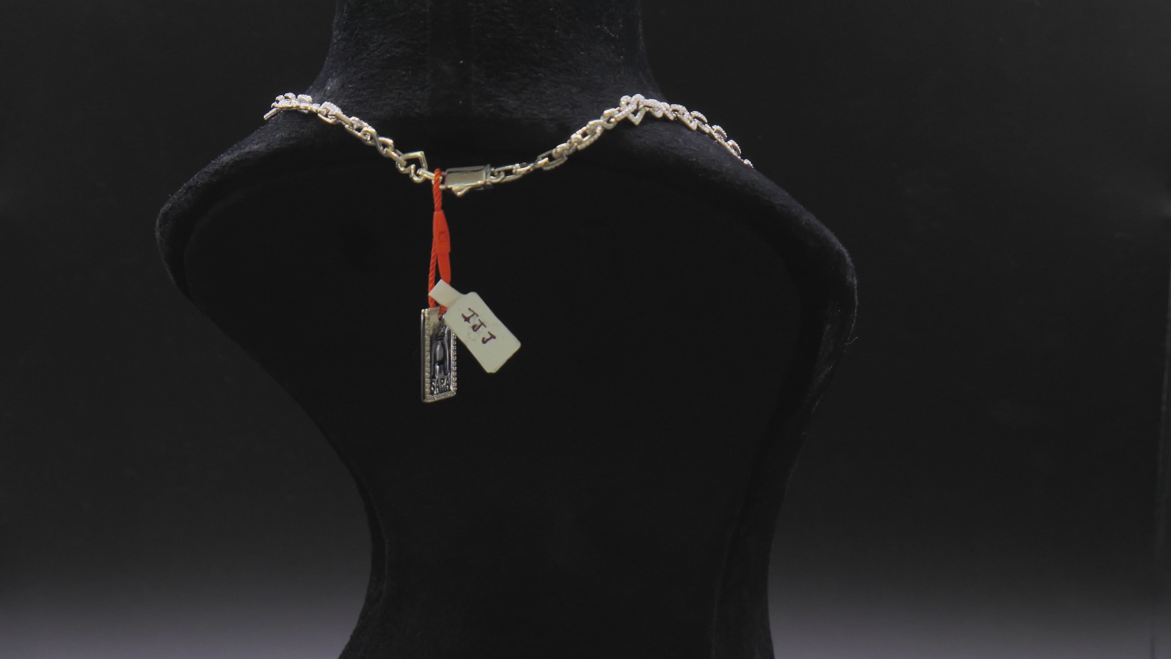 Pavé Open Heart-Link Chain Necklace In Silver