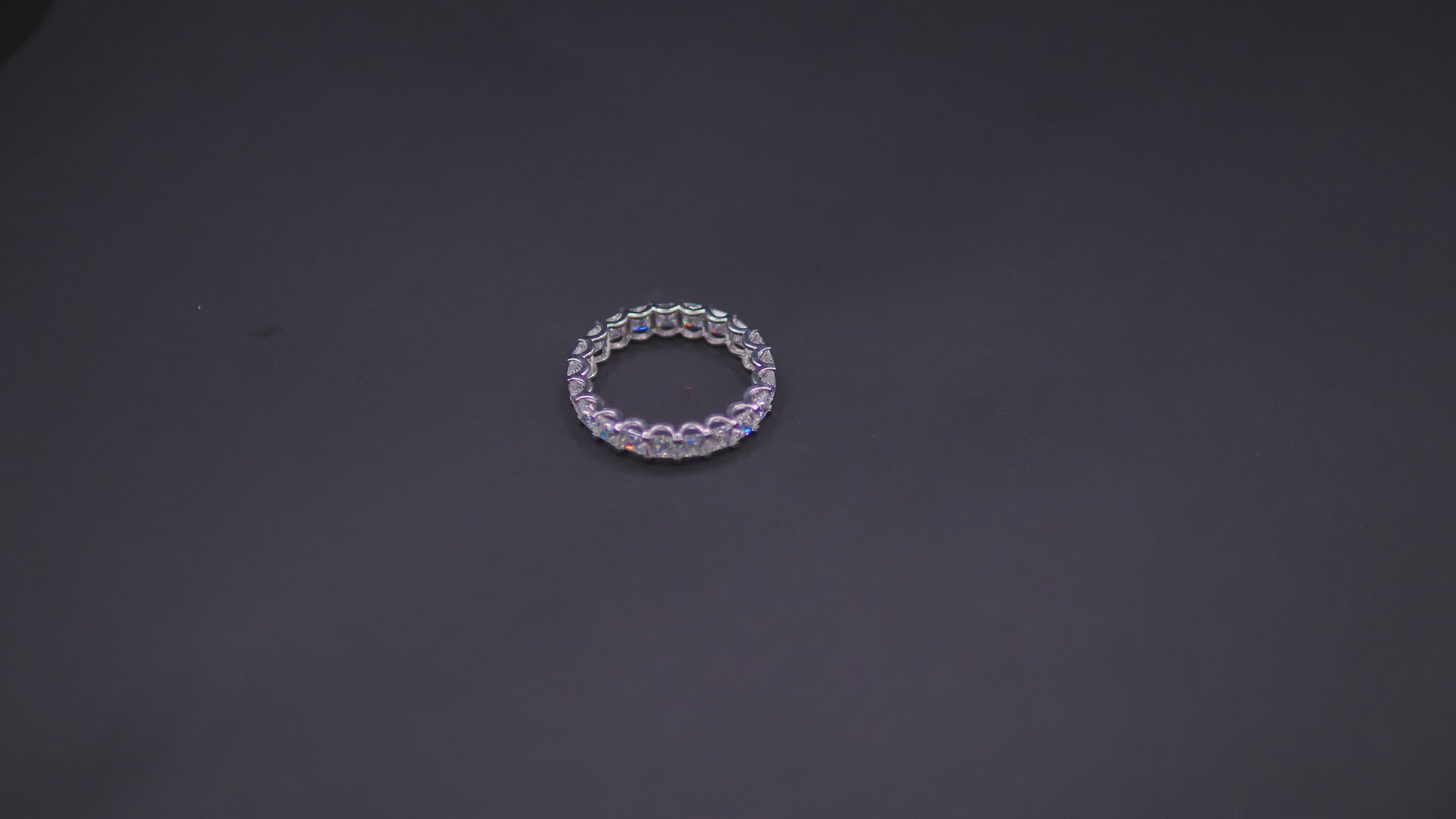 Full Eternity Bezel-Set Round CZ Band Ring In White Gold