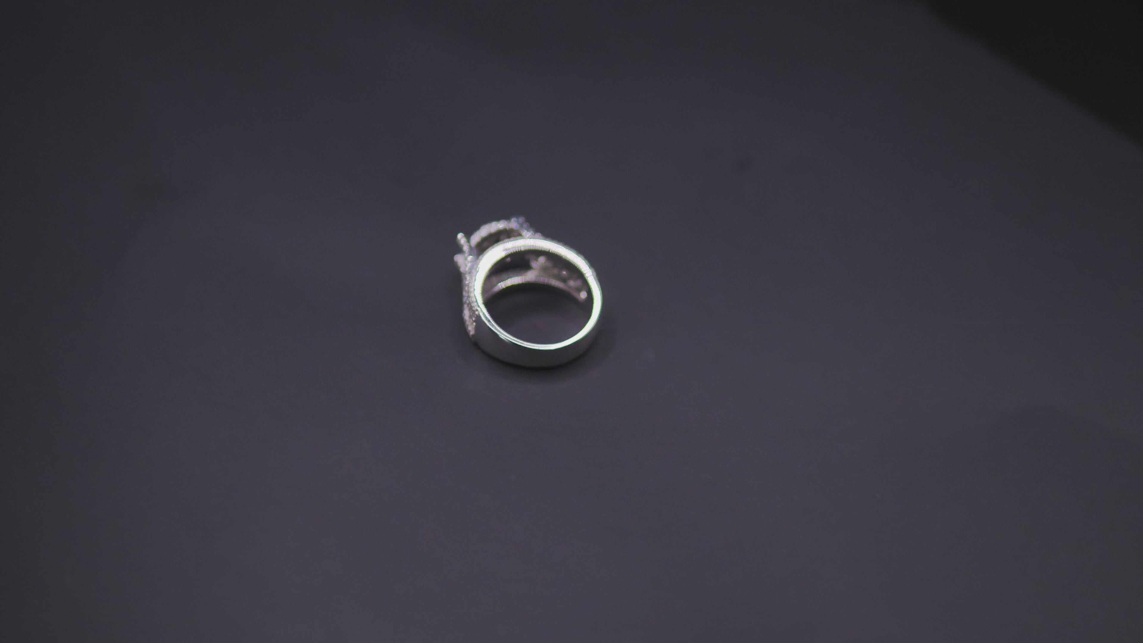 Round Brilliant Halo Engagement Ring With Split Pavé Shank In White Gold