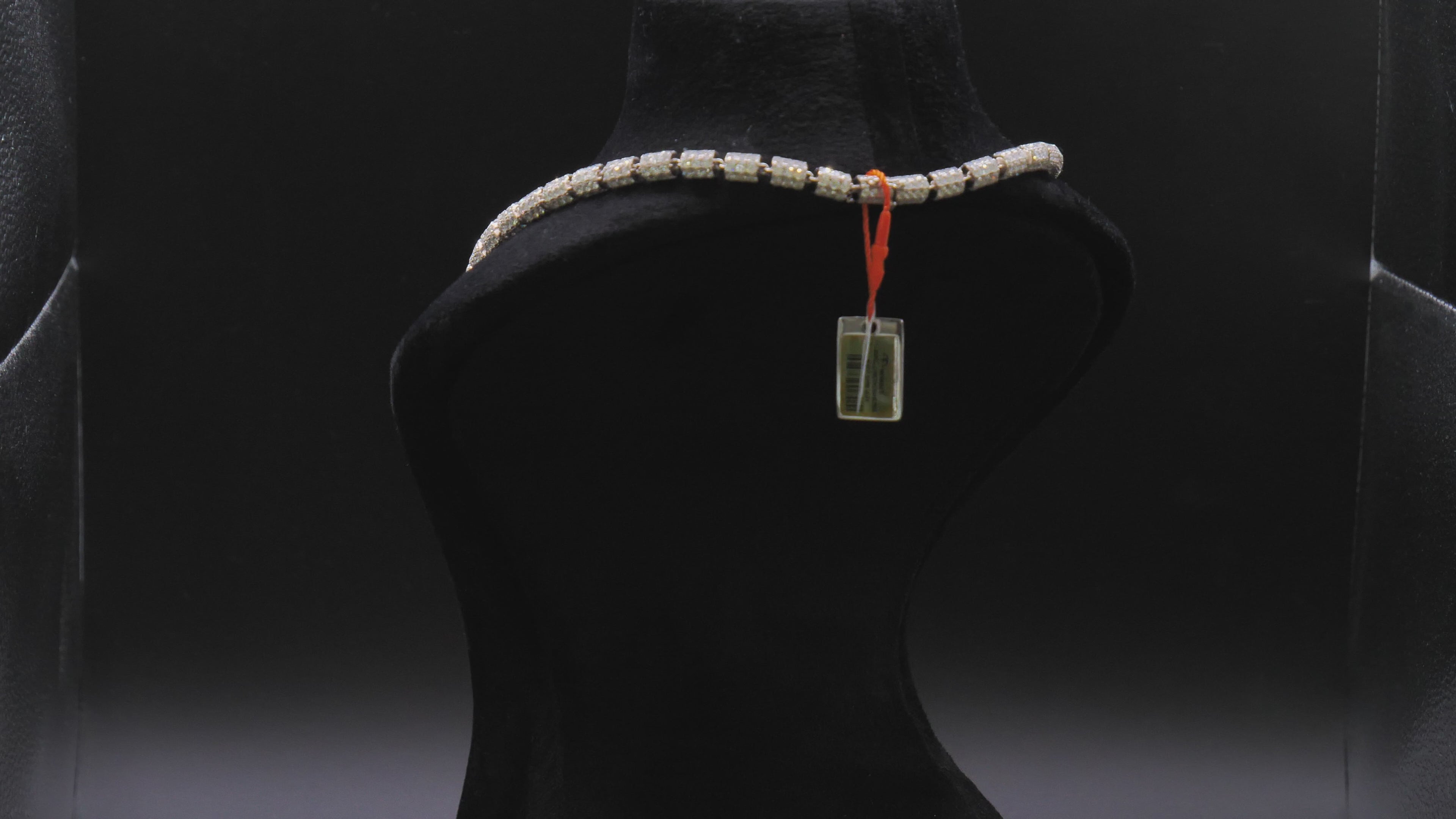 Iced Out Pavé Square-Link Statement Chain Necklace In Silver