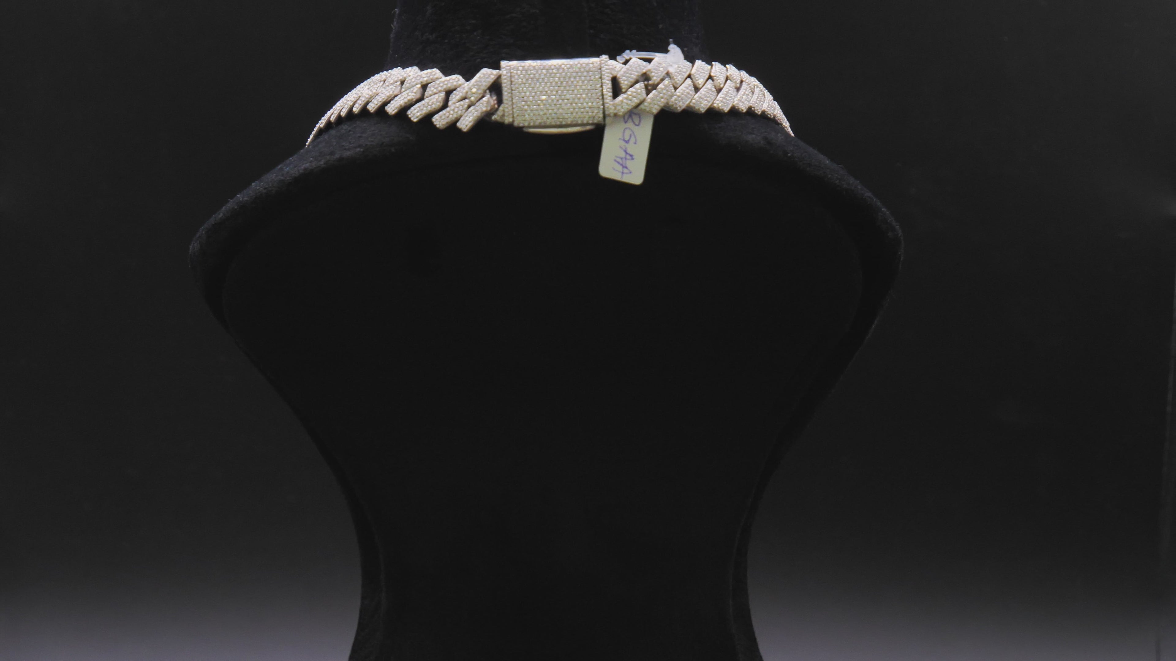 Wide Iced Out Full Pavé Cuban Link Chain Necklace In Silver