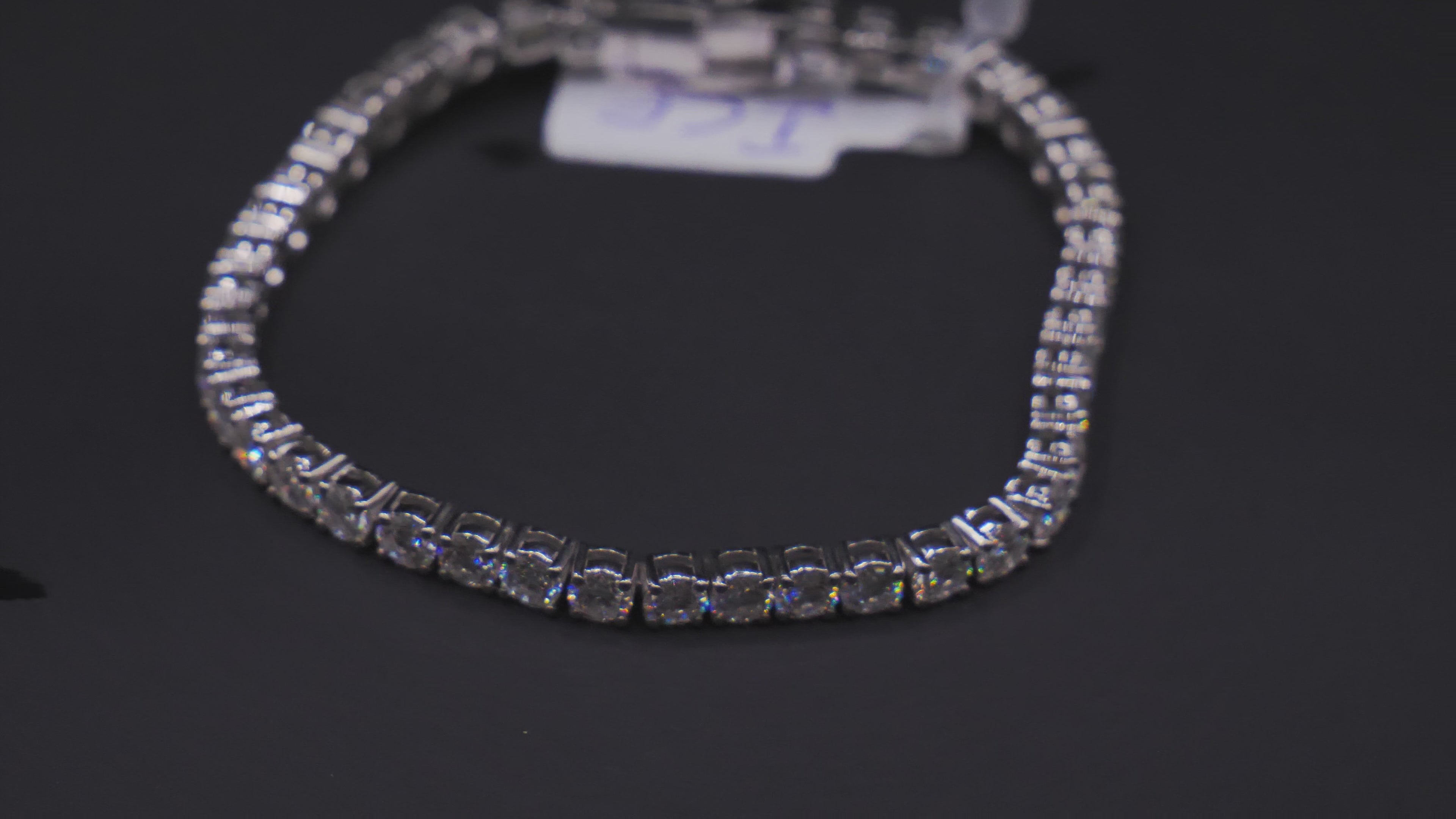 Round Four-Prong CZ Tennis Bracelet In White Gold With Box Clasp Closure