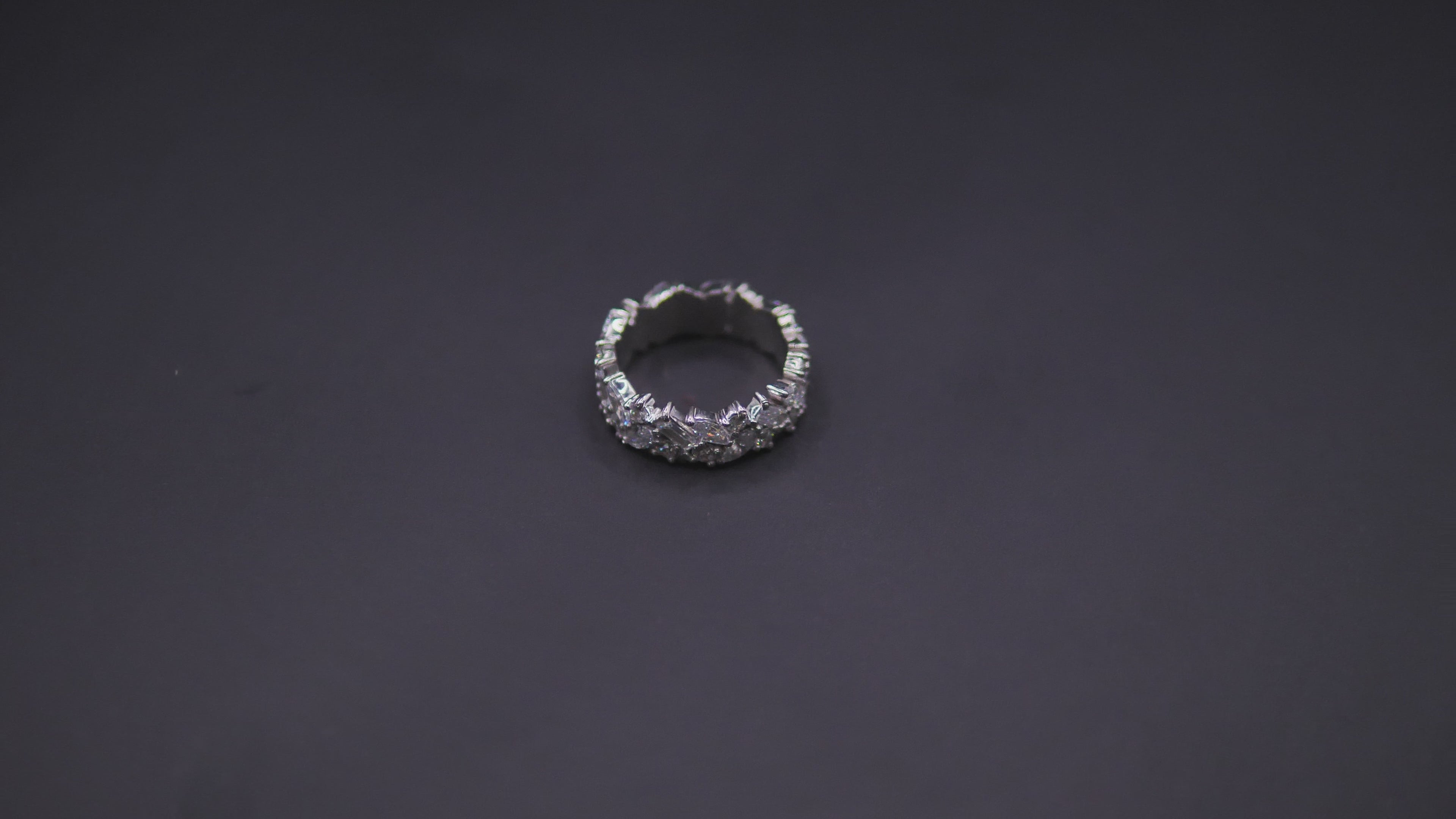 Double-Row Prong-Set Round CZ Eternity Band In White Gold