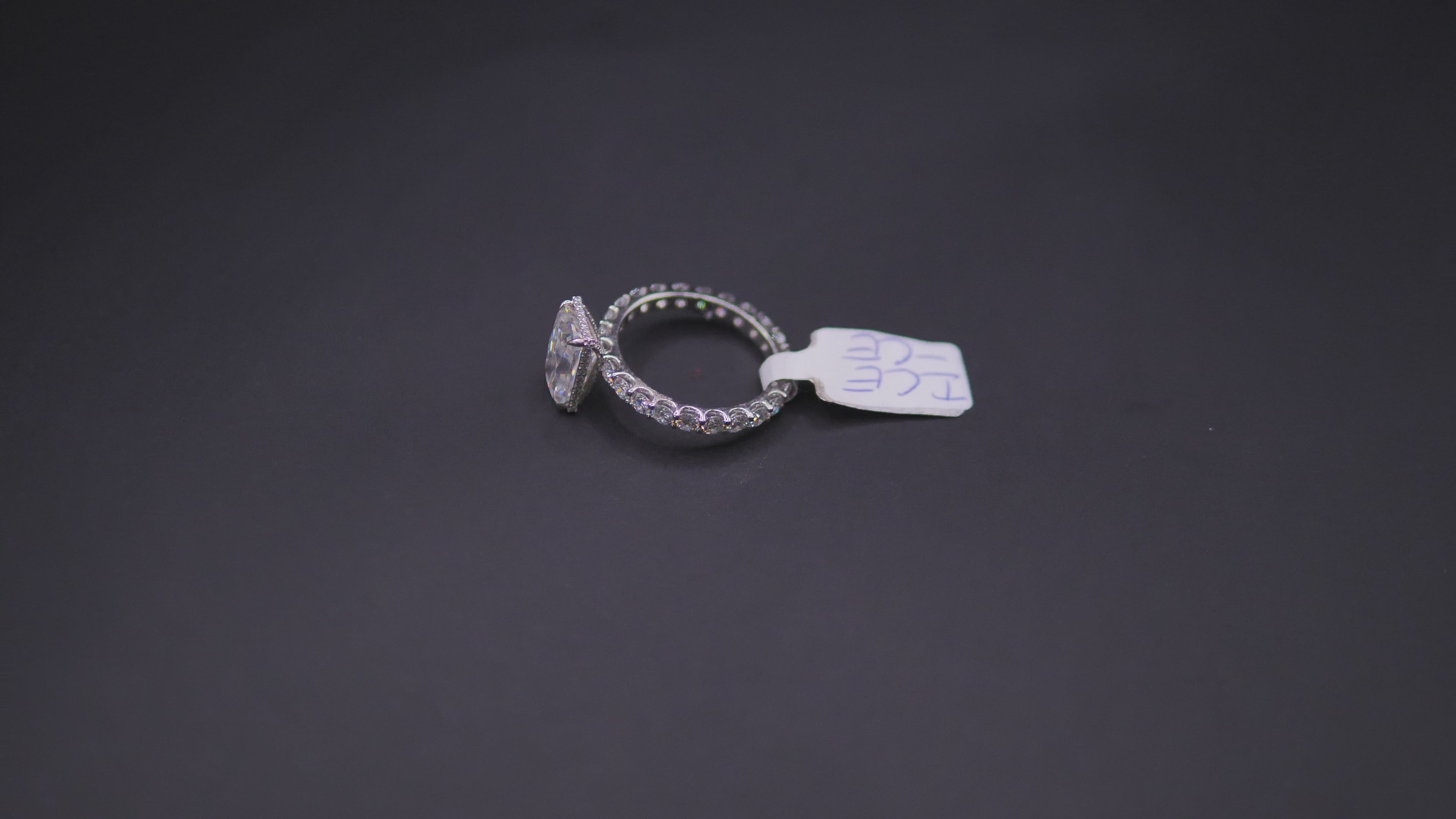 Radiant-Cut Solitaire CZ Engagement Ring On Eternity Band In White Gold