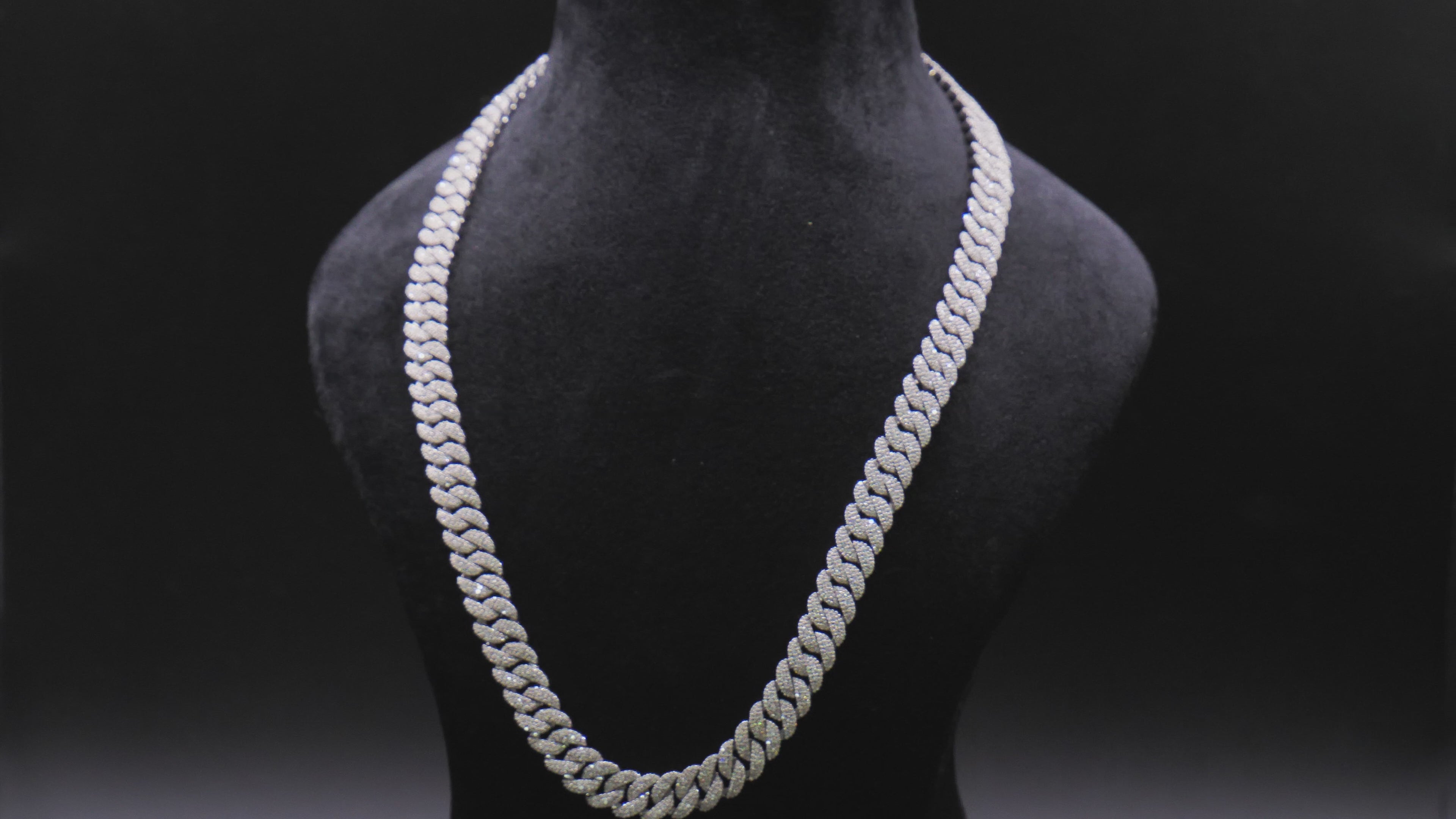 Heavyweight Iced Out Cuban Link Chain In White Gold With Full Pavé CZ Setting